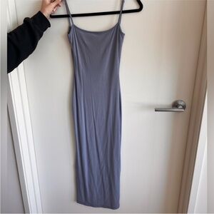 Skims slate blue body con dress